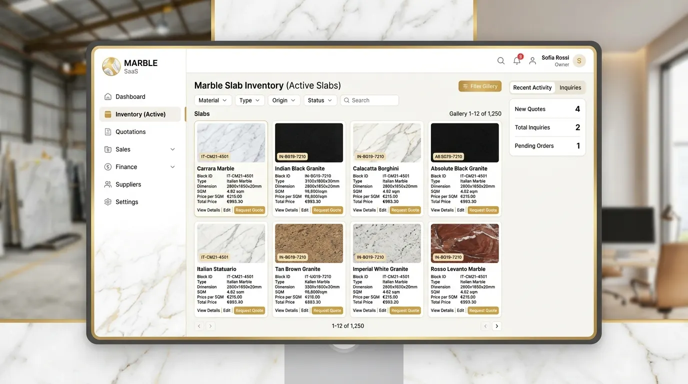 Marble SaaS dashboard preview